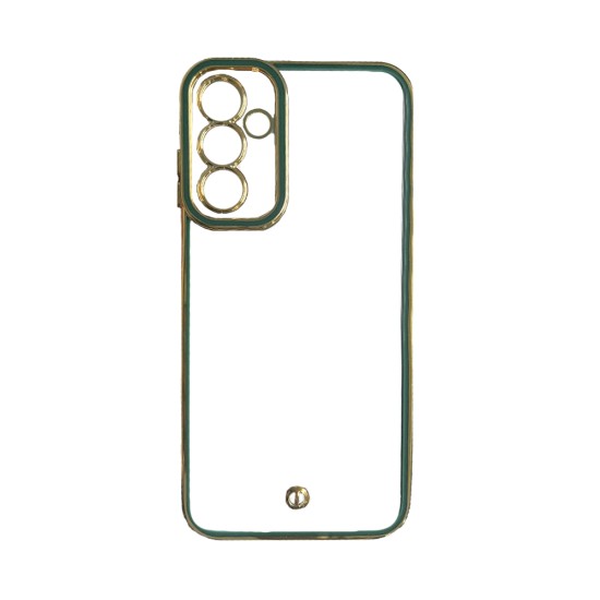 Transparent Silicone Case with Camera Shield for Samsung Galaxy A15 4G/5G Green