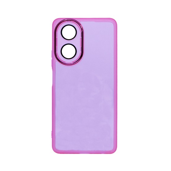 Transparent Silicone Case with Camera shield for Oppo A38 4G/A18 4G Pink