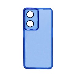 Capa de Silicone Transparente com Moldura de Câmera para Oppo A98 5G/F23 5G Azul Capa de Silicone Transparente com Moldura de Câmera para Oppo A98 5G/F23 5G Azul