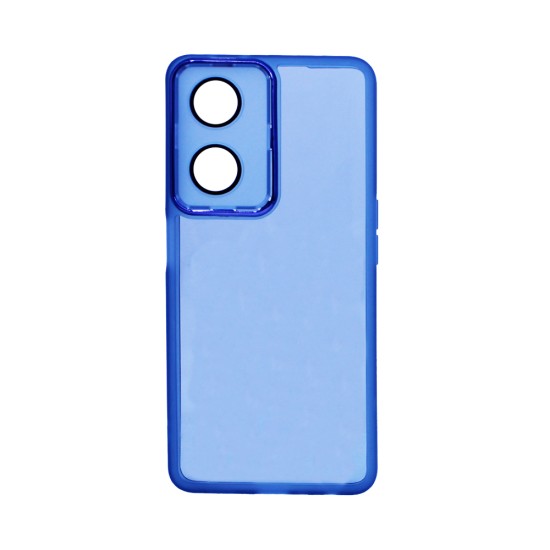 Transparent Silicone Case with Camera shield for Oppo A98 5G/F23 5G Blue