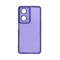 Capa de Silicone Transparente com Moldura de Câmera para Oppo A98 5G/F23 5G Roxo Capa de Silicone Transparente com Moldura de Câmera para Oppo A98 5G/F23 5G Roxo