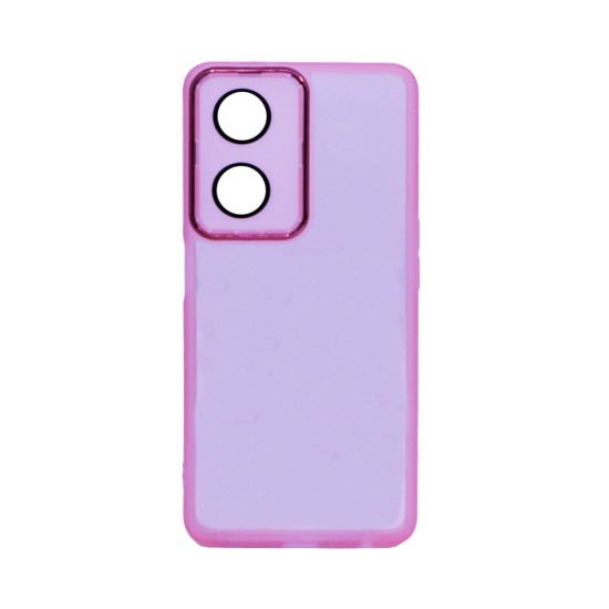 Transparent Silicone Case with Camera shield for Oppo A98 5G/F23 5G Pink