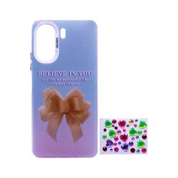 Capa Duro Designer com Pedras Adesivas separadas para Xiaomi Redmi 13C/Poco C65 Laranja Capa Duro Designer com Pedras Adesivas separadas para Xiaomi Redmi 13C/Poco C65 Laranja