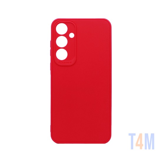 Soft Silicone Case with Camera Shield for Samsung Galaxy A35 Red