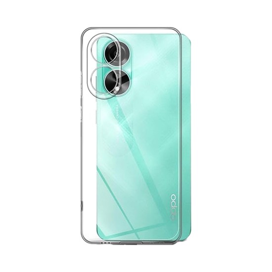 Soft Silicone Case with Camera Shield for Oppo A78 4G Transparent