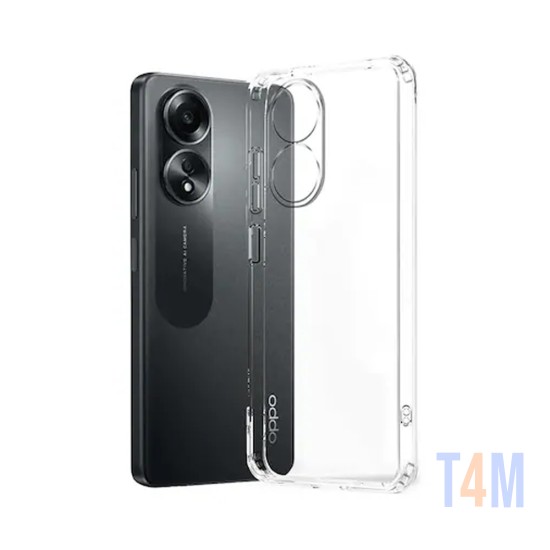 Soft Silicone Case with Camera Shield for Oppo A58 4G Transparent