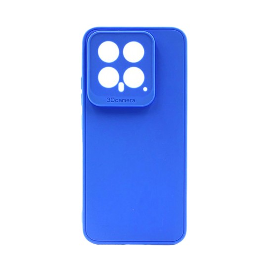 Soft Silicone Case with Camera Shield for Xiaomi 14 Blue