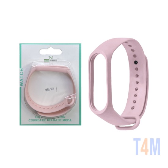 Bracelete de Silicone para Smartwatch Xiaomi Mi Band M3/M4/M5/M6/M7 Rosa