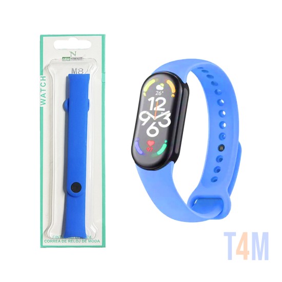 Bracelete de Silicone para Smartwatch Xiaomi Mi Band 8 Azul