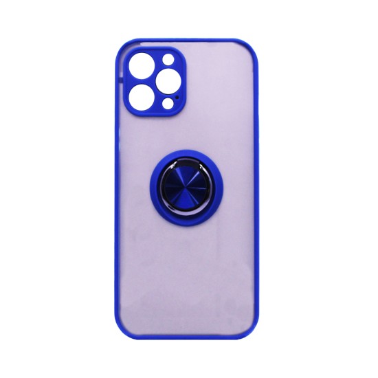 Case with Support Ring for Apple iPhone 12 Pro Max Smoked Blue