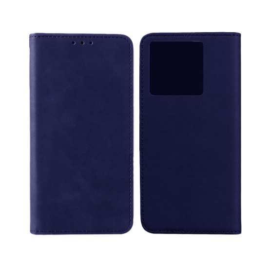 Leather Flip Cover with Internal Pocket For Xiaomi Redmi Note 13 5G Blue