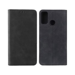 Capa de Couro com Bolso Interno para Alcatel 3X 2020 Preto Capa de Couro com Bolso Interno para Alcatel 3X 2020 Preto