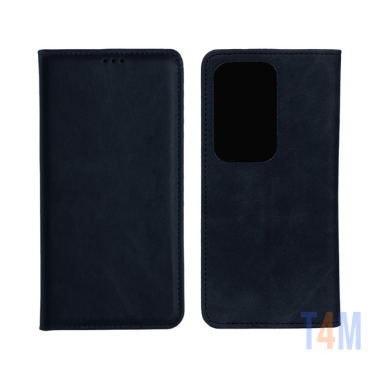 Leather Flip Cover with Internal Pocket For Samsung Galaxy A52 Black