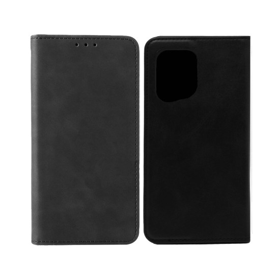 Leather Flip Cover with Internal Pocket for Oppo Find X5 Pro Black