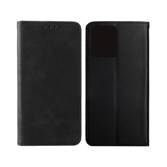 Leather Flip Cover with Internal Pocket for Vivo V23 5G Black