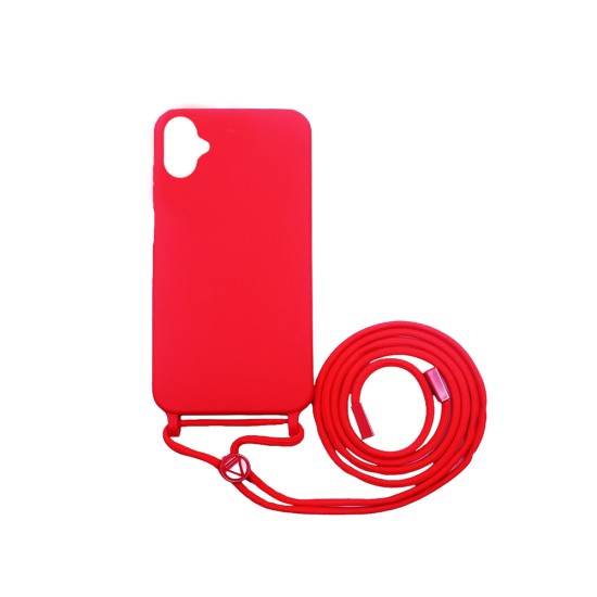 Silicone Case with String for Samsung Galaxy A05 Red