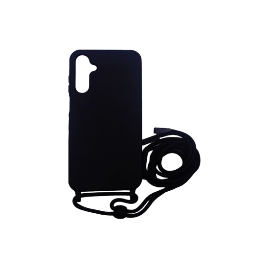 Capa de Silicone com Cordão para Samsung Galaxy A16 4G/A16 5G Preto