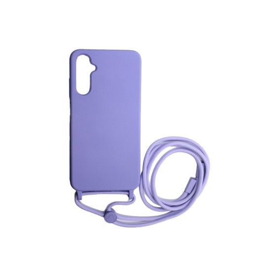 Capa de Silicone com Cordão para Samsung Galaxy A16 4G/A16 5G Roxo