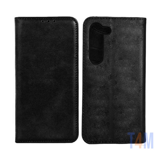 Funda Abatible de Cuero con Bolsillo Interno para Samsung Galaxy S24 Plus Negro