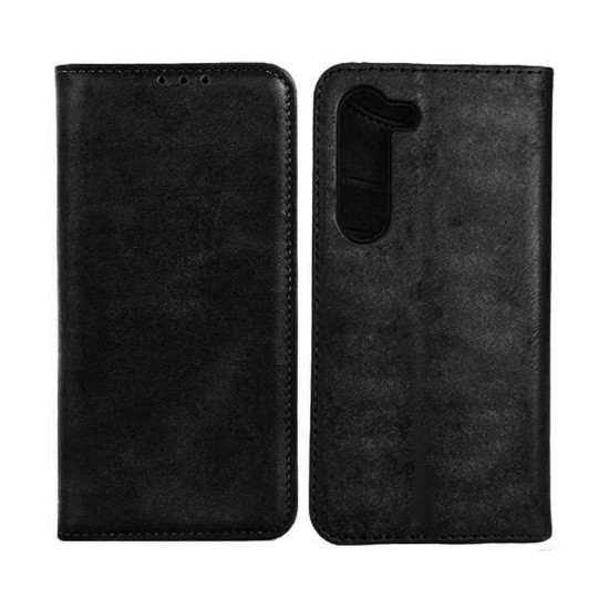 Capa Flip de Couro com Bolso Interno para Samsung Galaxy A16 4G/A16 5G Preto