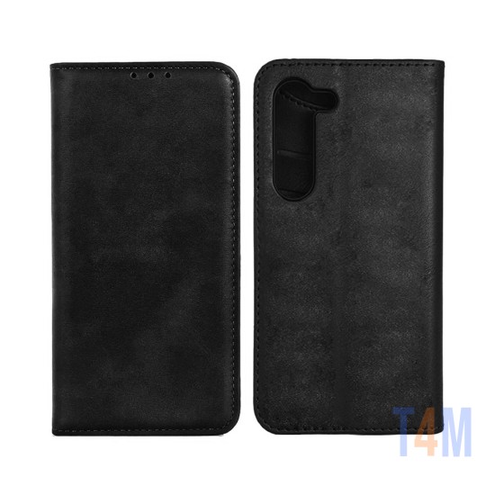 Capa Flip de Couro com Bolso Interno para Samsung Galaxy A55 Preto