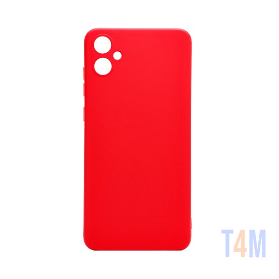 Silicone Case with Camera Shield for Samsung Galaxy A05 Red