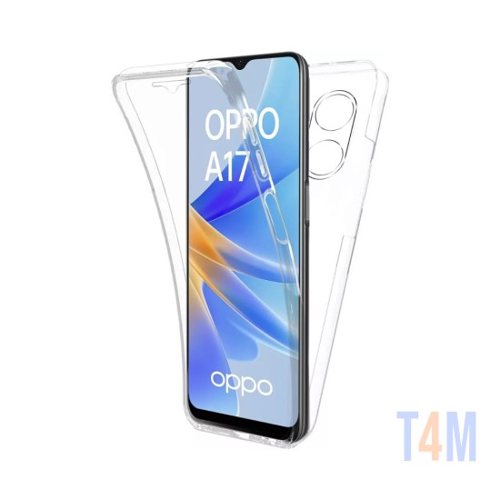 Funda de Silicona con Marco de Cámara 360º para Oppo A17/Oppo A17K Transparente