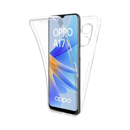 360º Silicon Case with Camera Shield for Oppo A17/Oppo A17K Transparent