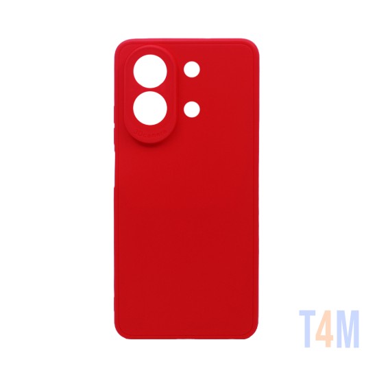 Capa de Silicone Macio com Moldura de Câmera para Xiaomi Redmi Note 13 4G Vermelho
