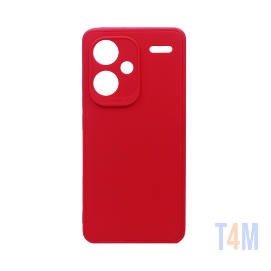 Capa de Silicone Macio com Moldura de Câmera para Xiaomi Redmi Note 13 Pro Plus Vermelho
