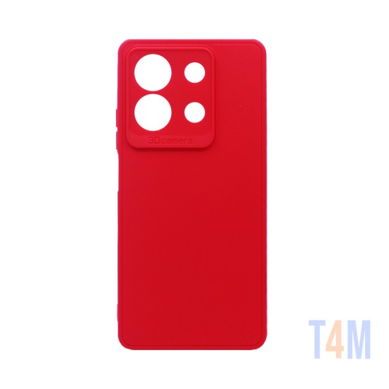 Funda de silicona suave con Marco de Cámara para Xiaomi Redmi Note 13 5G Rojo
