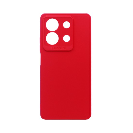 Soft Silicone Case with Camera Shield for Xiaomi Redmi Note 13 5G Red