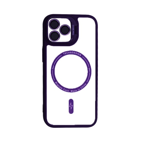 Magnetic Case with Camera Lens for Apple iPhone 15 Pro Purple