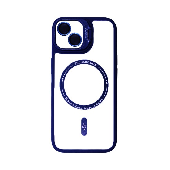 Magnetic Case with Camera Lens for Apple iPhone 15 Blue