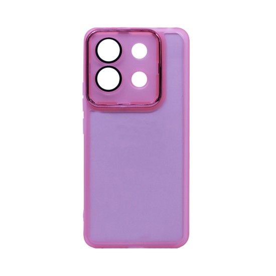 Transparent Silicone Case with Camera shield for Xiaomi Redmi Note 13 Pro 5G/Poco X6 5G Pink