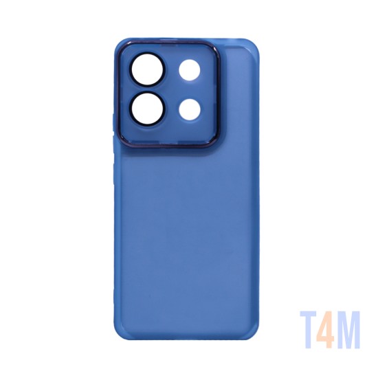 Capa de Silicone Transparente com Moldura de Câmera para Xiaomi Redmi Note 13 Pro 5G/Poco X6 5G Azul
