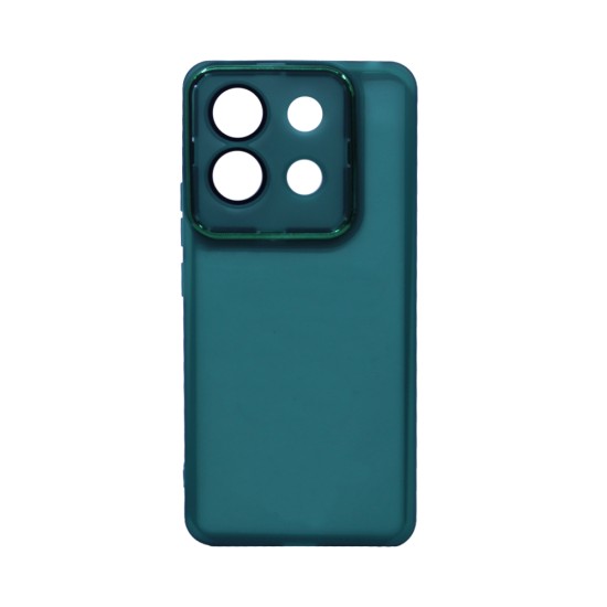 Transparent Silicone Case with Camera shield for Xiaomi Redmi Note 13 Pro 5G/Poco X6 5G Green