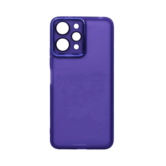 Transparent Silicone Case with Camera shield for Xiaomi Redmi 12 4G/Redmi 12 5G/Poco M6 Pro 5G Purple