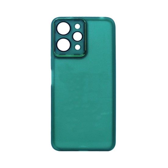 Transparent Silicone Case with Camera shield for Xiaomi Redmi 12 4G/Redmi 12 5G/Poco M6 Pro 5G Green