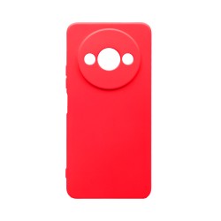 Capa de Silicone com Moldura de Câmera para Xiaomi Redmi A3 Vermelho Capa de Silicone com Moldura de Câmera para Xiaomi Redmi A3 Vermelho