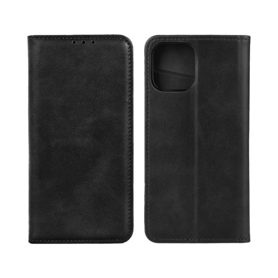 Capa Flip de Couro com Bolso Interno para Oppo A73 5g Preto