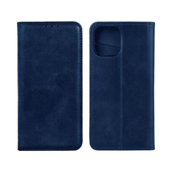 Capa Flip de Couro com Bolso Interno para Xiaomi Redmi Note 13 4G Azul