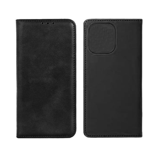 Leather Flip Cover with Internal Pocket For Xiaomi Redmi Note 12R Black