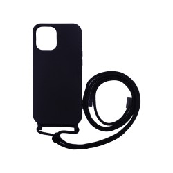Capa de Silicone com Cordão para Apple iPhone 14 Preto Capa de Silicone com Cordão para Apple iPhone 14 Preto