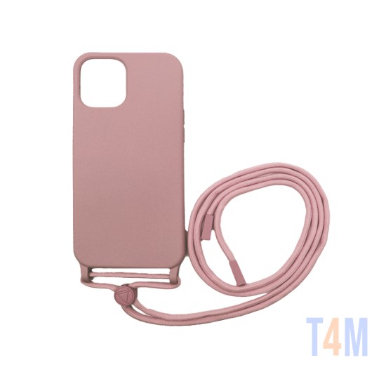 Capa de Silicone com Cordão para Apple iPhone 11 Rosa
