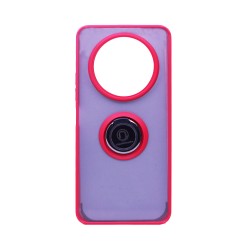 Capa com Anel de Suporte para Xiaomi Redmi A3 Vermelho Fumado Capa com Anel de Suporte para Xiaomi Redmi A3 Vermelho Fumado