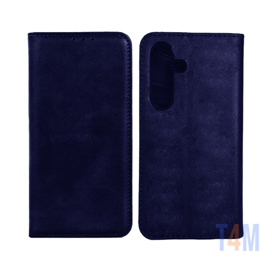 Capa Flip de Couro com Bolso Interno para Samsung Galaxy A25 Azul