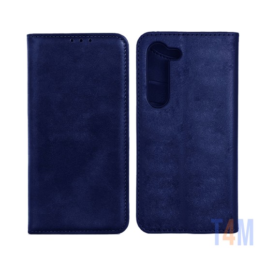 Capa Flip de Couro com Bolso Interno para Samsung Galaxy A35 Azul