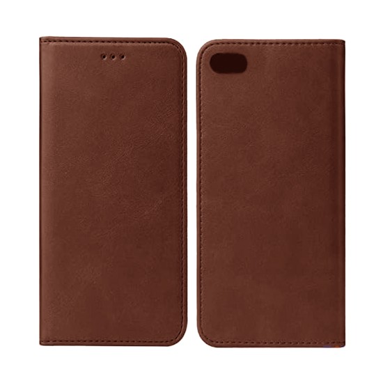 Leather Flip Cover with Internal Pocket For Apple Iphone 7g/8g/SE Brown