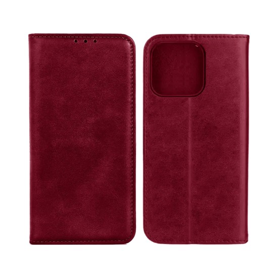 Leather Flip Cover with Internal Pocket for Xiaomi Redmi A1/Redmi A2 Red